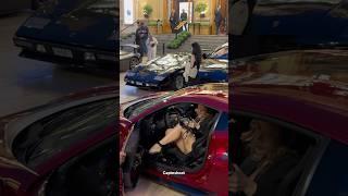 SEXY MODEL REINA DOLORES ARRIVES IN FERRARI 488 #monaco #supercars #shorts #viral #trending #foryou