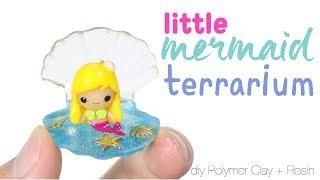 How to DIY Little Mermaid Sea Shell Terrarium Polymer Clay Resin Tutorial