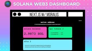 Building a Next.js Solana Web3 Dashboard w/ Moralis