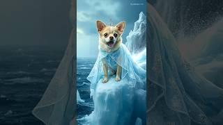 CUTE CHIHUAHUA DRESSED AS ELSA SINGS Let It Go ON AN ICY CLIFF! ️ #shorts #elsa #letitgo #frozen