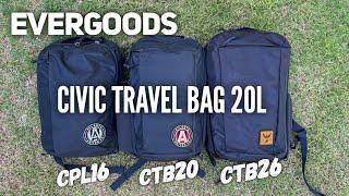 EVERGOODS Civic Travel Bag 20L (CTB20) vs the REST // Packed for Pilot Travel 