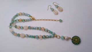 Bargain Bead Box + Sam's Bead Box Teal and Gold Necklace and Earrings Tutorial