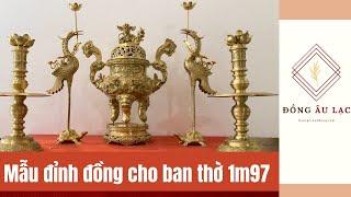 Bộ đỉnh đồng cho ban thờ dài 1m97-2m17 | Ngọc Anh Đồng Mỹ Nghệ Đồng