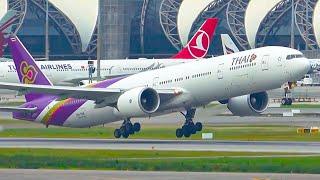 ️2 HOURS of THE BEST CLOSE UP BANGKOK Plane Spotting | B747,B777,B727,A350,A330,B737 [BKK/VTBS]