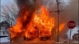 RAW: The three-bay firehall in Portland, Ontario was destroyed by fire Tuesday