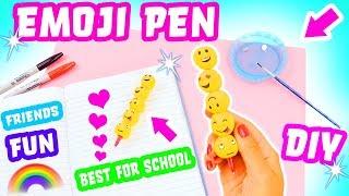 Emoji Pen DIY Crafts For Kids! Back To School DIY Fun! Fast & Easy Emoji Movie Themed Pen How To!