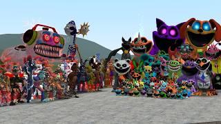 ALL SMILING CRITTERS VS ALL FNAF 1-10 ANIMATRONICS In Garry's Mod! (Poppy Playtime)