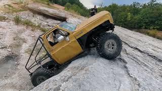 Dwayne crawling in the '83 Chevy Cheyenne at Disney Oklahoma