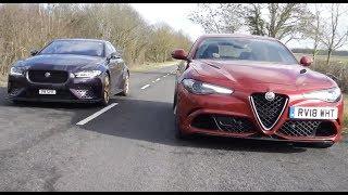 Alfa Romeo Giulia Quadrifoglio vs Jaguar XE SV Project 8 drive review