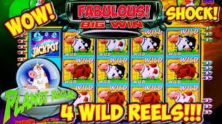 Shocking Four Wild Reels! | Invaders From The Planet Moolah | Classic WMS Slot Machine | BIG WIN!