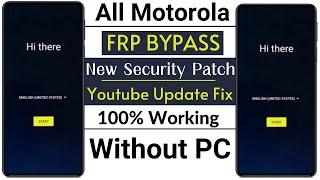 All Moto/ Motorola Frp Bypass 2024 | New Security Patch 2024 -Without PC- Fixed YouTube Update app