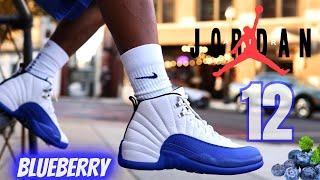 DONT SLEEP ON THESE! JORDAN 12 BLUEBERRY DETAILED REVIEW & ON FEET W LACE SWAPS! BETTER THAN CHERRY?