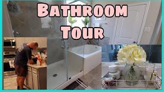 BATHROOM TOUR,HUSBAND CLEANING| Gina in TEXAS