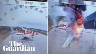 Footage shows major Ukrainian drone attack on Russian bombers
