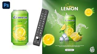 Product Manipulation: Lemon Drinks | Photoshop tutorial