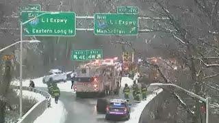 Person who crashed car fatally struck by oncoming vehicle in Queens