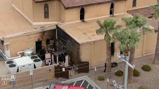 Drone video captures damage left from fire at Casa Grande church