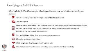 End Point Assessors