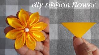 Ribbon flower / How to make ribbon flowers / Fabric Flower making / Ribbon flower how to make