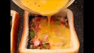 Breakfast egg recipe | Omelets in a Hole Bread Omelets Recipe