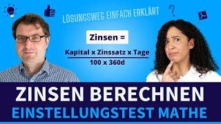 Zinsen berechnen | Einstellungstest Mathe Aufgaben trainieren #einstellungstest #mathe