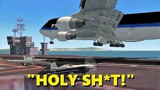 BOEING 747 LANDS ON AN AIRCRAFT CARRIER! (I call Bullsh*t) - FSX Multiplayer Chaos