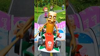 Strange car bollard Barbie doll bollard pig crossing the lava lane️