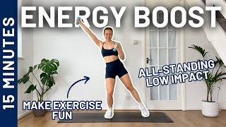 15 MIN ENERGY BOOST - A fun way to move your body / No jumping, Low Impact