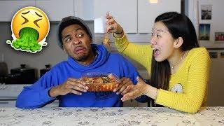 My Fiance Eats Korean Food For The First Time! | SLICE n RICE 