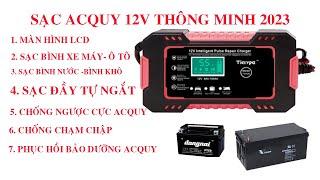 sạc acquy 12v tự ngắt kèm chức năng phục hồi acquy năm 2023