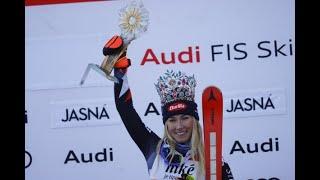 Highlights - AUDI FIS Ski World Cup - Jasna women's slalom and Mikaela Shiffrin interview #sheskis