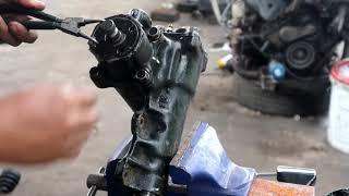 How to repair power steering box Mitsubishi pajero 2.5/ Cara menukar oil seal steering box pajero