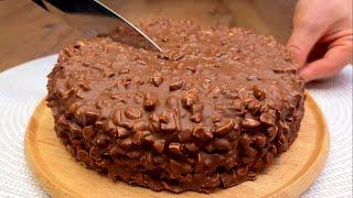 Very delicious homemade chocolate cake that I bake almost every day. Dessert in 15 minutes!