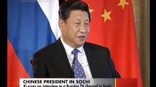 Xi Jinping gives an interview to a Russian TV channel in Sochi