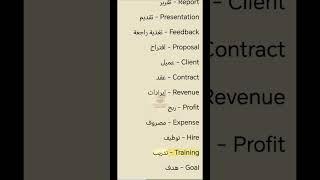 الانجليزية في الاعمال | سلسلة مجموعة كلمات إنجليزية مترجم الى اللغة العربية | English for Business