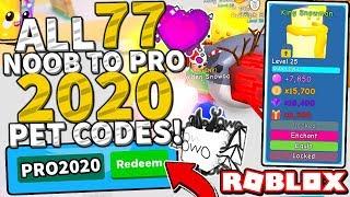 ALL 77 NOOB TO PRO 2020 PET CODES IN BUBBLE GUM SIMULATOR! *SUPER BROKEN* Roblox