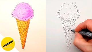 How to Draw a Ice Cream Cone Step by Step 