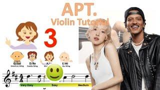 ROSÉ & Bruno Mars - APT. sheet music and easy violin tutorial