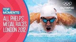 ALL Michael Phelps' Olympic Medal Races from London 2012 | Top Moments