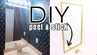 DIY *GENIUS* IDEA TO ELEVATE A SMALL BATHROOM // Frame a Mirror WITHOUT Taking It Off The Wall