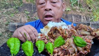 I almost cried eating two king chilli |Naga style |Real mukbang |@Khipsvlog 3739...