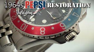 Restoration of a 1964s Rolex Pepsi GMT Master 1675 - Crazy Transformation - ASMR