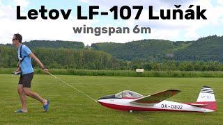 LF-107 Luňák Black Horse | 6m obří model RC větroně | 4K | Hranická termika 2024