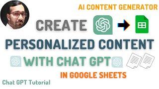 Chat GPT : Content Writing with google sheets | how to write content with Chat GPT in google sheets