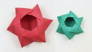 How to Make an Origami Star Box with Paper - Easy Tutorial