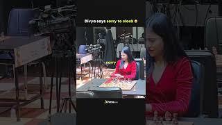 Divya Deshmukh says SORRY to the clock! #chess #shorts