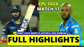 Full Highlights | Saint Lucia Kings vs Antigua and Barbuda Falcons Cpl Match 17th 2024