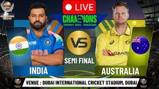 IND vs AUS LIVE | Champions Trophy 2025 Semi-Final  | India vs Australia | Live Score & Commentary