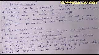 Kinds of market (industrial, consumer, reseller, government, international) || marketing management