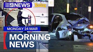 Police release CCTV of shooting; Police pursuit in Sydney | 9 News Australia